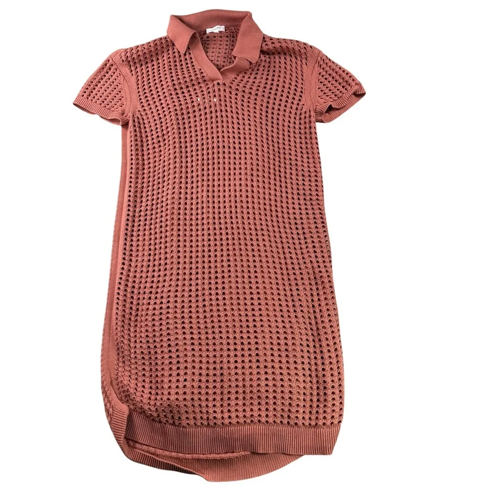 Haven Well Within Dress Womens L Midi Open Knit Cami Lined Short‎ Sleeve Resort